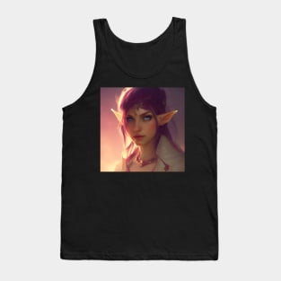 Cute Fantasy Female Elf Purple Artwork Tank Top